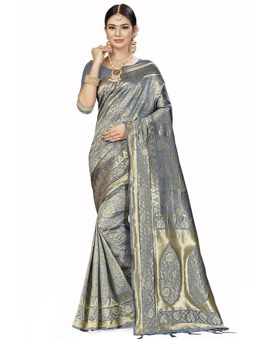 jacquard work woven saree with blouse - 17921888 - Very Small Image - 1