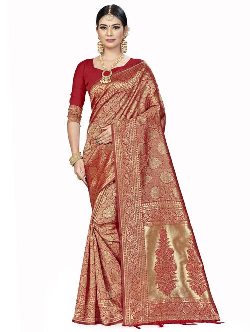 jacquard work woven saree with blouse - 17921890 - Very Small Image - 1