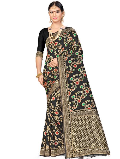 jacquard work woven saree with blouse - 17921913 - Very Small Image - 1
