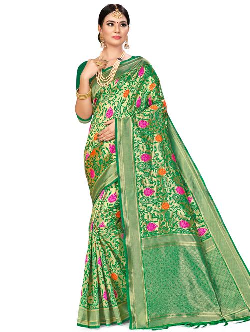 jacquard work woven saree with blouse - 17921918 - Very Small Image - 1