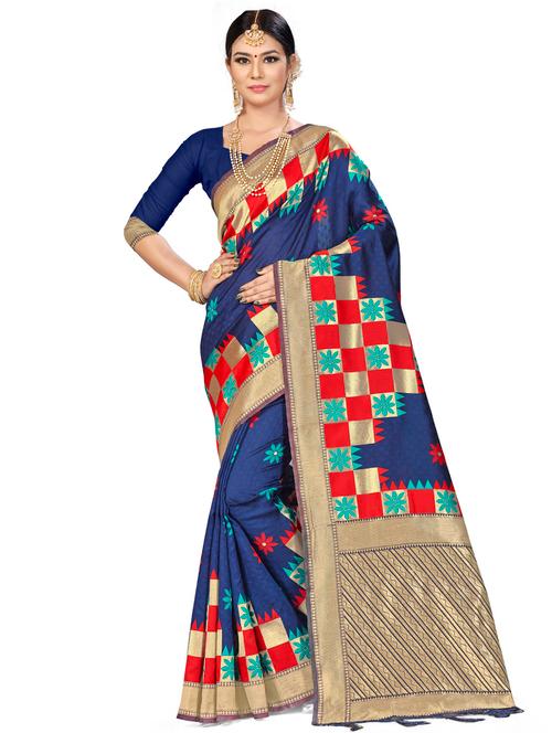 jacquard work woven saree - 17921922 - Very Small Image - 1