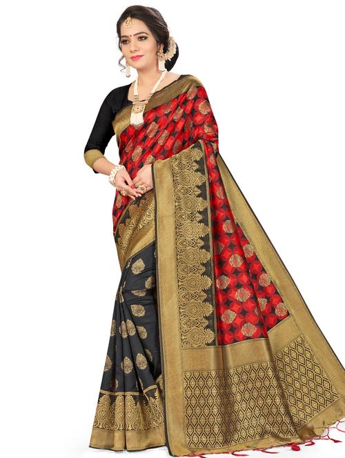 jacquard work woven saree with blouse - 17921933 - Very Small Image - 1