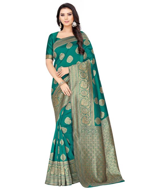 jacquard work woven saree with blouse - 17921944 - Very Small Image - 1
