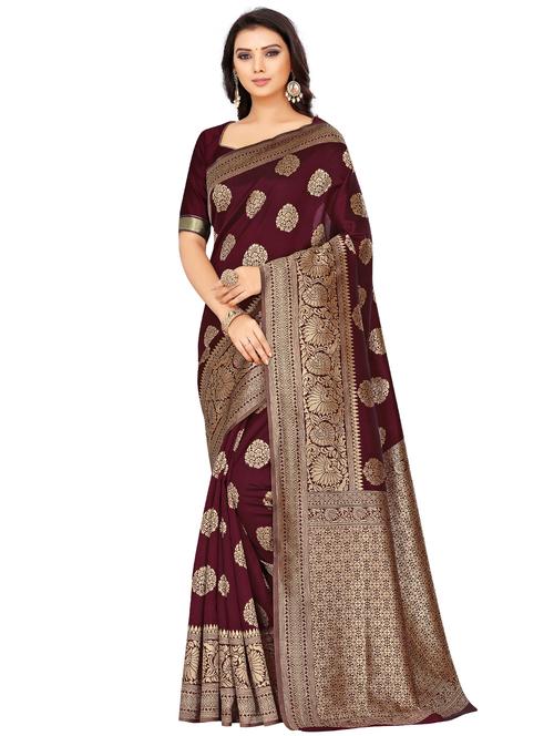 jacquard work woven saree with blouse - 17921945 - Very Small Image - 1