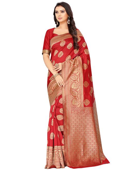 jacquard work woven saree with blouse - 17921948 - Very Small Image - 1