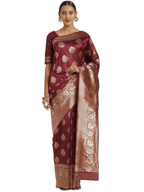 jacquard work woven saree with blouse - 17921950 - Very Small Image - 1