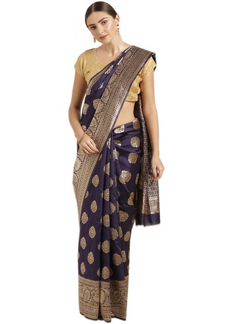 jacquard work woven saree with blouse - 17921951 - Very Small Image - 1