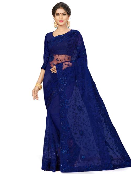 tonal embroidered saree with blouse - 17921955 - Very Small Image - 1