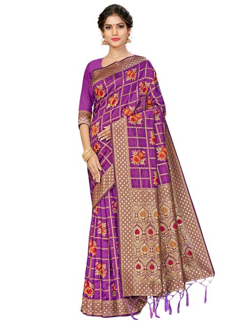jacquard work woven saree with blouse - 17921962 - Very Small Image - 1