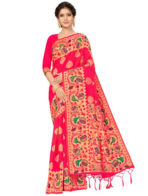 jacquard work woven saree with blouse - 17921969 - Very Small Image - 1