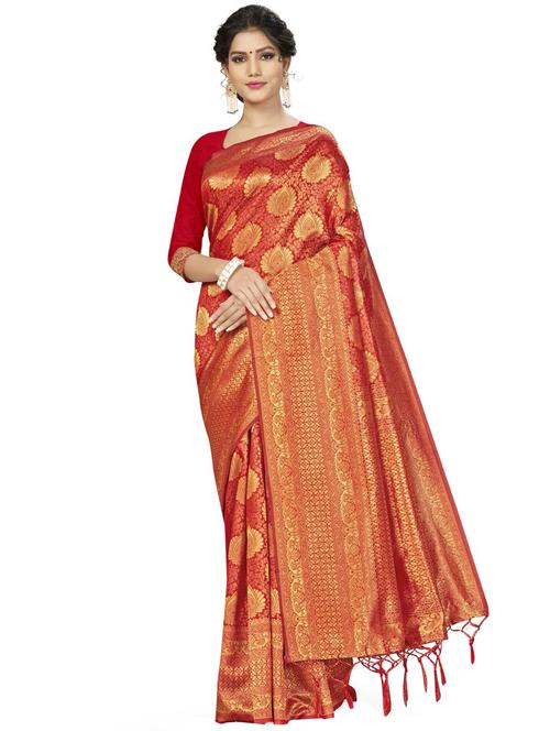 jacquard work woven saree with blouse - 17921978 - Very Small Image - 1