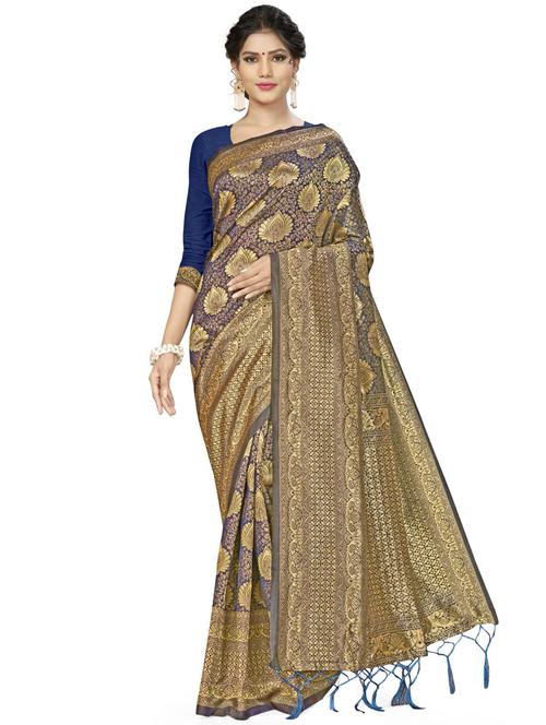 jacquard work woven saree with blouse - 17921980 - Very Small Image - 1