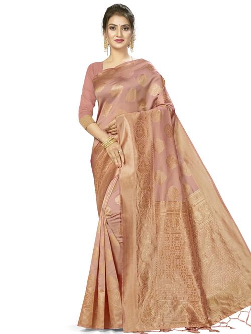 self design woven saree with blouse - 17922039 - Very Small Image - 1