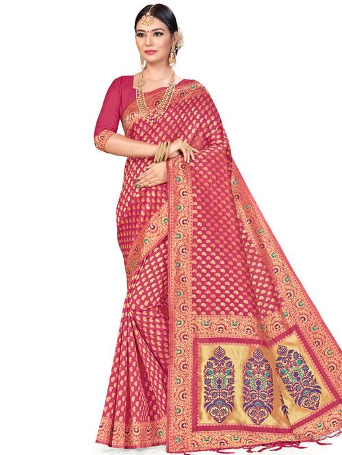 paisley woven saree with blouse - 17922051 - Very Small Image - 1