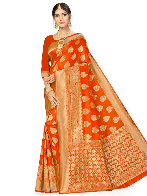 self design woven saree with blouse - 17922072 - Very Small Image - 1