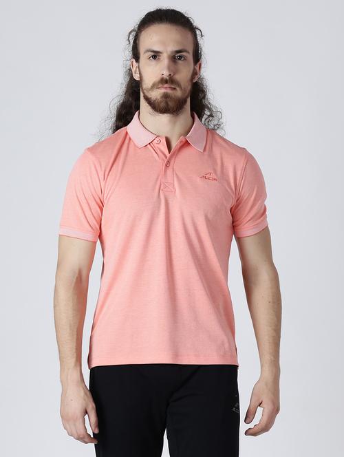 peach solid polo t-shirt - 17922268 - Very Small Image - 1