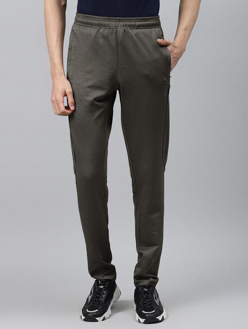 olive green solid full length track pant - 17922481 - Very Small Image - 1