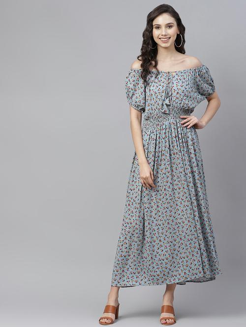 off shoulder floral maxi dress - 17922554 - Very Small Image - 1