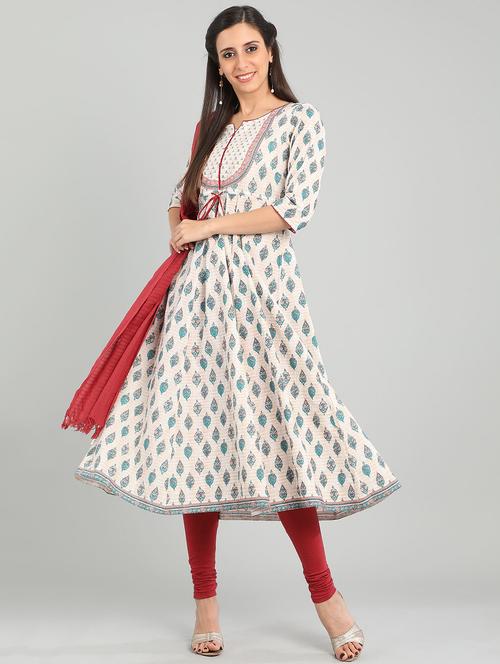 printed flared kurta - 17922955 - Very Small Image - 1