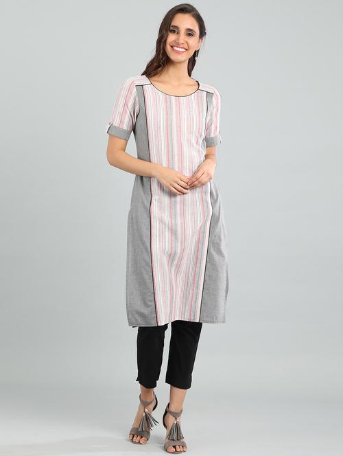 printed straight kurta - 17923008 - Very Small Image - 1