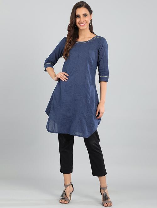 striped high-low kurta - 17923019 - Very Small Image - 1