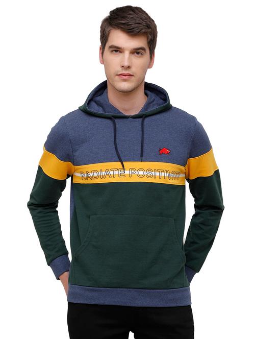 green color block cut & sew sweatshirt - 17923457 - Very Small Image - 1