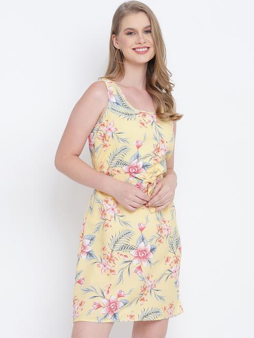 tie front floral a-line dress - 17923611 - Very Small Image - 1
