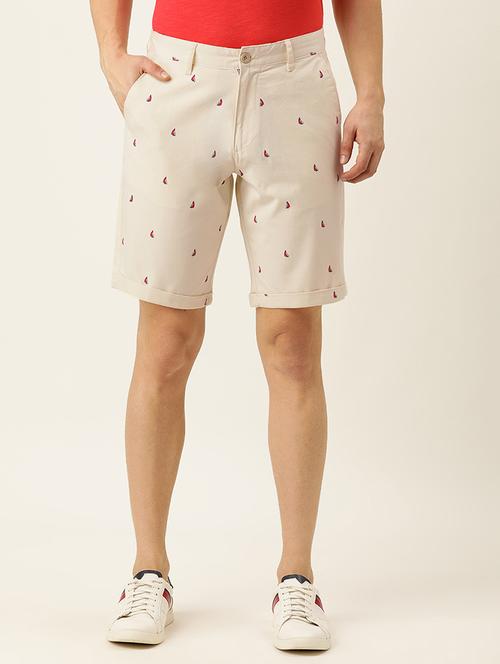 cream printed bermuda shorts - 17923722 - Very Small Image - 1