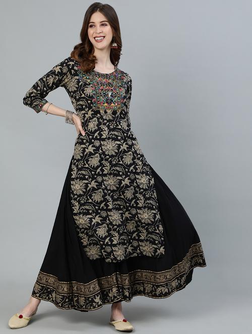 floral kurta sharara set - 17924470 - Very Small Image - 1