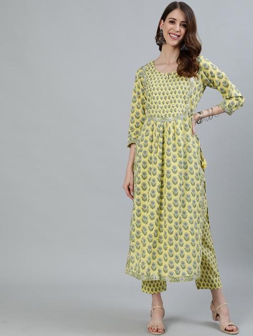 floral kurta pant set - 17924485 - Very Small Image - 1