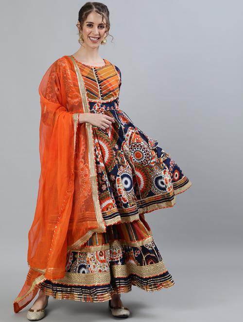 printed kurta sharara set - 17924509 - Very Small Image - 1