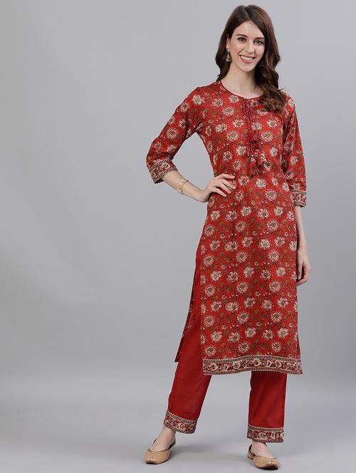 floral kurta pant set - 17924544 - Very Small Image - 1