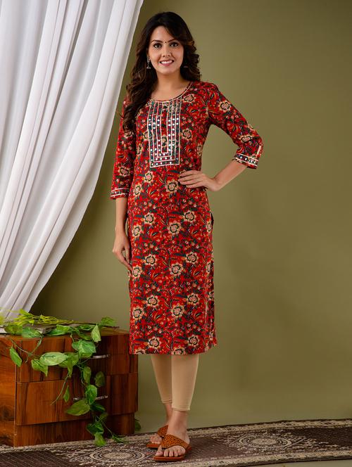 floral straight kurta - 17924613 - Very Small Image - 1