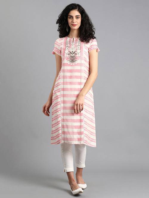 printed straight kurta - 17924900 - Very Small Image - 1