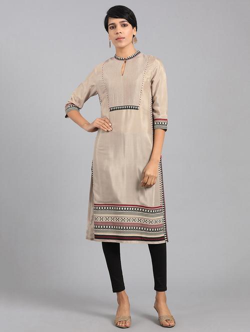 striped straight kurta - 17924947 - Very Small Image - 1