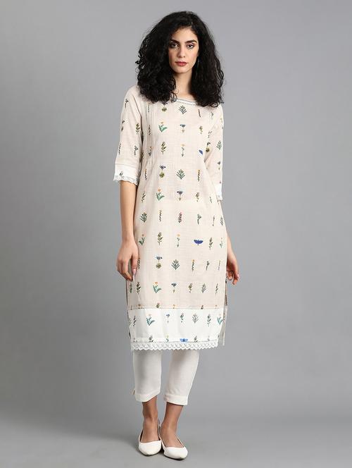 floral straight kurta - 17924996 - Very Small Image - 1
