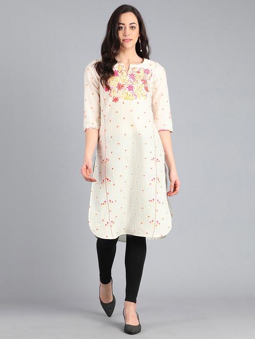 floral straight kurta - 17925000 - Very Small Image - 1