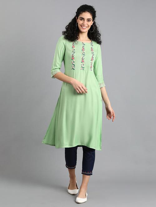 floral straight kurta - 17925011 - Very Small Image - 1
