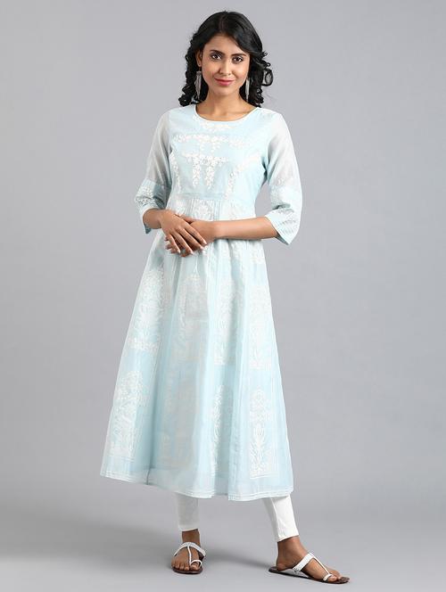 pastel anarkali kurta - 17925012 - Very Small Image - 1