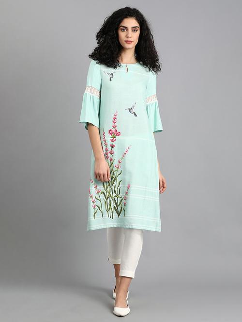 floral straight kurta - 17925020 - Very Small Image - 1