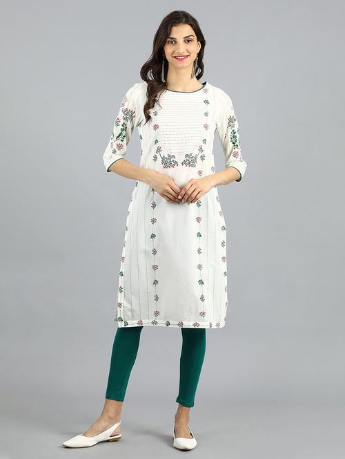 floral straight kurta - 17925022 - Very Small Image - 1