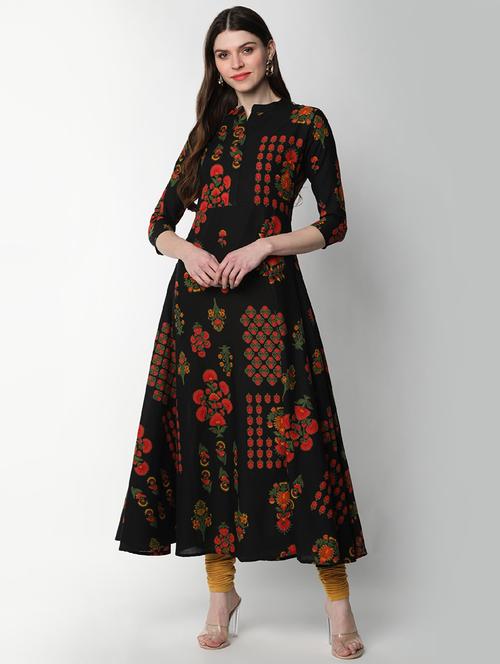 floral printed flared kurta - 17925153 - Very Small Image - 1