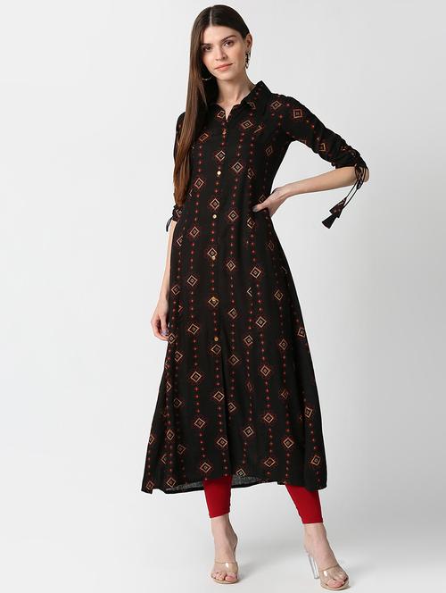 embroidered a-line kurta - 17925159 - Very Small Image - 1