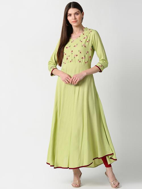 embroidered flared kurta - 17925164 - Very Small Image - 1