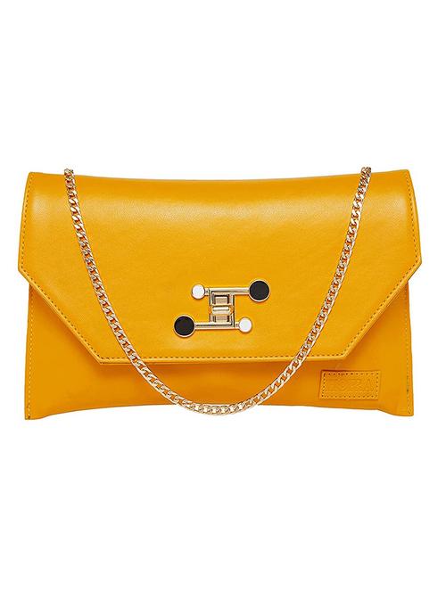yellow leatherette (pu) envelope clutch - 17925346 - Very Small Image - 1