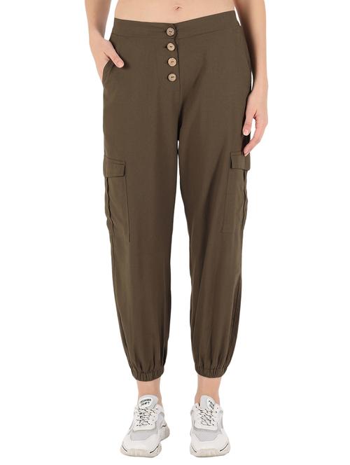 olive mid rise joggers - 17925622 - Very Small Image - 1