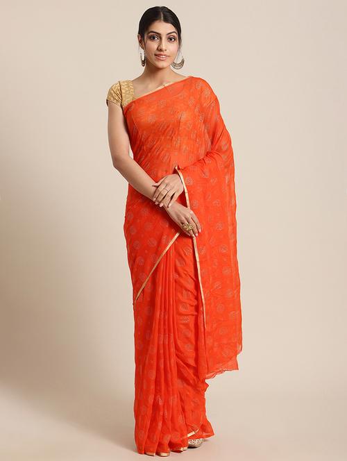 solid plain saree with blouse - 17925677 - Very Small Image - 1