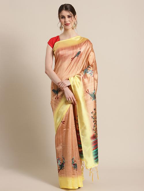 conversational printed saree with blouse - 17925714 - Very Small Image - 1