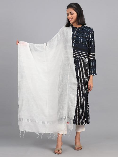 white viscose dupatta - 17925858 - Very Small Image - 1