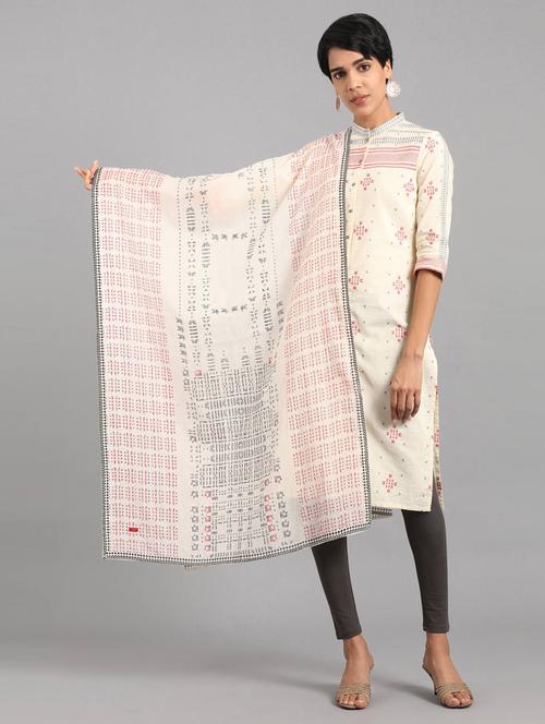 white cotton dupatta - 17925866 - Very Small Image - 1